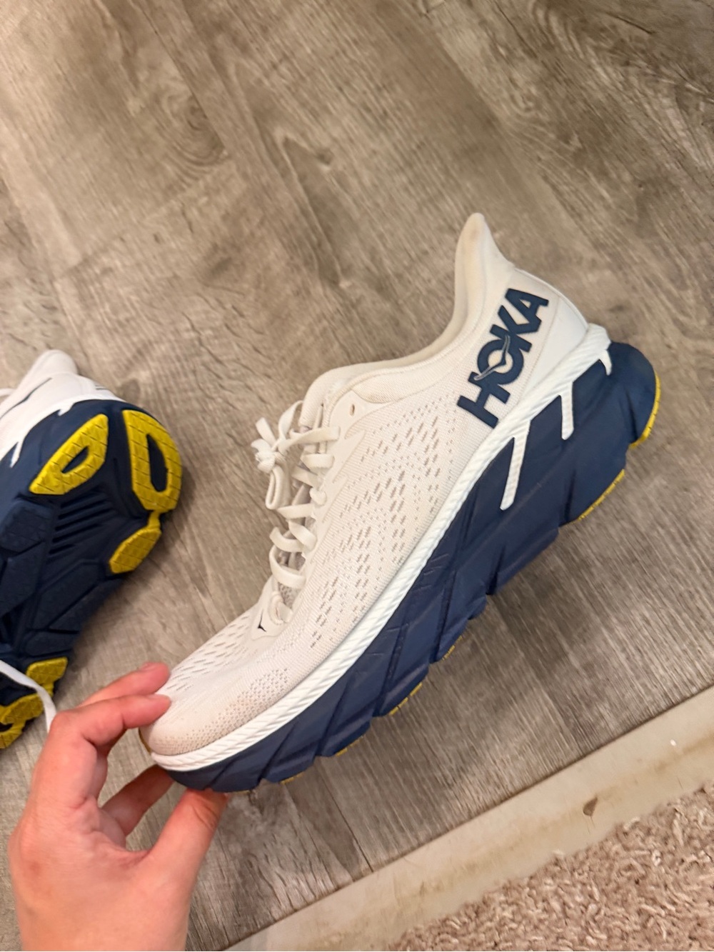 Hoka Clifton 7 White Lightly Used